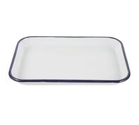 COOLHIYA Plaque de Cuisson Rectangulaire Émaillée Blanche Antiadhésive, Compatible Lave-vaisselle, pour Pâtisserie et Service Élégant Cuisine