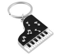 COOLHIYA Porte-clés Accessoire de Paquet Unique et Chic Sensation Confortable Clavier de Piano en Métal Noir pour Décor ou Présent Musical