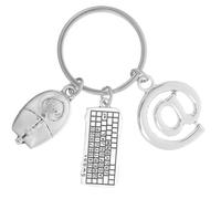 COOLHIYA Porte-Clés Clavier 4 Pièces Pendentif Ordinateur et Souris, Breloques Métalliques pour Paquet à Main ou Paquet à Dos, Ornement Petit Porte-Clés Fantaisie pour Utilisation Facile