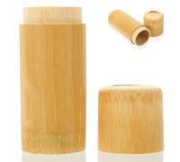 COOLHIYA Pot à Allumettes en Bambou Vert pour Bureau et Maison Multifonction Boîte de Rangement Pratique et Chic pour Allumettes sur Table