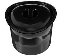 COOLHIYA Pot de Chambre Facile à Nettoyer pour Soins à Domicile Portable en Plastique Pp Noir avec Couvercle Ménager et Voyages de Camping