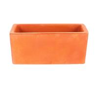 COOLHIYA Pot de Jardin en Terre Cuite Rectangulaire Drainage, Pot de Fleurs pour Cactus et Succulentes, Petit Modèle 4.92X2.76X2.09In pour Décoration de Table et Extérieur