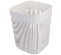 COOLHIYA Poubelle à Déchets Simple sans Couvercle en Pp, Blanche, 1 Pièce