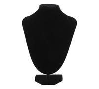 COOLHIYA Présentoir à Bijoux en Velours Noir 20cm Mannequin Tête et Cou pour Colliers, Support d'Exposition pour Pendentifs et Rangement Bijou Maison et Comptoir