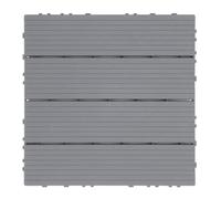 COOLHIYA Revêtement de Sol Composite Bois-Plastique Imperméable Dalles Emboîtables 29X29 CM pour Terrasse Extérieure Jardin et Salon