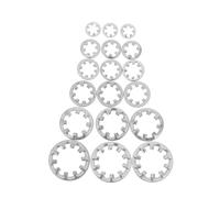 COOLHIYA Rondelles de Blocage Dentelées Inox M3-m10, Jeu 300 Pcs, Rondelles Frein à Dents Intérieures, Fixation Antidérapante pour Usage Industriel et Mécanique