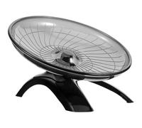 COOLHIYA Roue d'exercice Silencieuse Interactif pour Hamster et Hérisson en Plastique Noir Roue de Course Compacte et Solide pour Cage