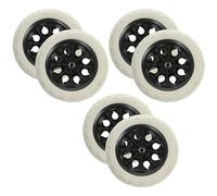 COOLHIYA Roulettes de Remplacement Noires Lot de 6 pour Chariot Portable en Caoutchouc Installation Rapide pour Poussette et Chariot à Provisions