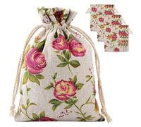 COOLHIYA Sachets en Coton Paquet à Bonbons Cordon de Serrage Lot de 10 Bijoux Faciles à Utiliser, pour Emballage de Biscuits Faits Maison