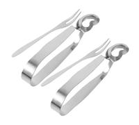 COOLHIYA Set de 4 Pince à Escargots en Acier Inoxydable, Outils Escargot Élégants, Faciles à Nettoyer et Compatibles Lave-vaisselle, Cuisine et Maison