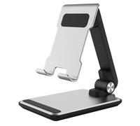 COOLHIYA Support Charnière en Pliable Téléphone Alliage pour Tablette et D'aluminium Double Ajustable Hauteur et Angle pour Bureau