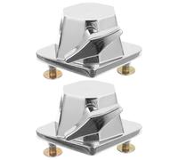 COOLHIYA Support de Montage pour Kit de Tambour 2pcs en Fer Argenté Solide Pieds de Tom pour Accessoires Batterie Instrument de Musique
