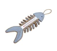 COOLHIYA Thermomètre mural en bois : thermomètre mural décoratif en forme d'arête de poisson, pour terrasse, jardin, salon