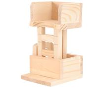 COOLHIYA Tour D'observation en Bois Beige pour Hamster Plusieurs Styles Bords Lisses, Plateforme de Jeu et Repos pour Hamster et Petit Mammifère en Animal de Compagnie Plusieurs Styles