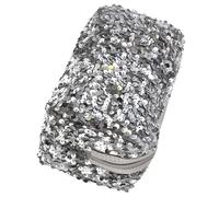 COOLHIYA Trousse de Maquillage Légère et Polyvalente Grosse Capacité à Paillettes Plusieurs Styles Argentée Carrée Tissu Oxford et Velours Plusieurs Styles Voyage