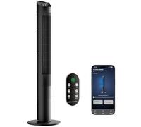 CoolHome CF2402 Ventilateur tour silencieux avec télécommande, application et minuterie, LED, sans danger pour les enfants, pour chambre à coucher, avec télécommande, noir, 116 cm