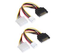 COOLHOOD Adaptateur de câble en Y à double sortie SATA mâle vers IDE 4 broches avec boîtier ABS pour lecteurs de disquettes, adaptateurs d'alimentation SATA vers IDE