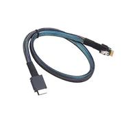 COOLHOOD Câble de données PCIe SFF-8611 4i 40P mâle vers SFF-8654 4i 38P mâle avec double blindage transmission pour accessoires serveur ligne de données hôte industrielle