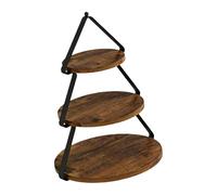 COOLHOOD Présentoir pliable en bois à 3 sections pour présenter des petits gâteaux, des bonbons et des heures