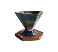 COOLHOOD Tasse hexagonale scandinave en faïence ancienne esthétique à usage multiple Boisson Substance permanente pour café Tisane et Dessert Présentation Tasse à café en céramique