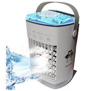 COOLI FRAIS Climatiseur Mobile Sans Evacuation, Clim' Tactile 2024 USB Type-C Portable, Double Reservoir Eau + Glace 700mL, 4 Vitesses / 2 modes de refroidissement (fraîcheur & brouillard), Silencieux