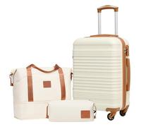 COOLIFE Set de Valises 3 Pièces 20'',48L Cabine Rigide ABS+PC Lucchetto TSA | Roulettes 360°, Sac de Voyage Extensible & Trousse de Toilette - Idéal pour Voyages d'Affaires, Courts Séjours & W nds