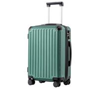 COOLIFE Valise à roulettes Rigide en matériau ABS avec Serrure TSA poignée télescopique et 4 roulettes jumelées, Noir, Großer Koffer, Valise Rigide - Bagage à Main (Vert foncé, 56cm)