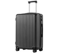 COOLIFE Valise à roulettes Rigide en matériau ABS avec Serrure TSA poignée télescopique et 4 roulettes jumelées, Noir, Großer Koffer, Valise Rigide - Bagage à Main (Noir, 67cm)