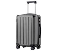 COOLIFE Valise à roulettes Rigide en matériau ABS avec Serrure TSA poignée télescopique et 4 roulettes jumelées, Noir, Großer Koffer, Valise Rigide - Bagage à Main (Gris, 56cm)
