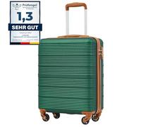 COOLIFE Valise Cabine 55x40x20 pour Easyjet, Bagages Cabine pour Courts Séjours et Voyages d'affaires, Coque Rigide en ABS avec Serrure TSA, 4 Roues Pivotantes à 360° (Vert/Marron)