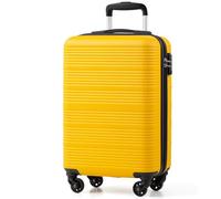 COOLIFE Valise Cabine Ryanair Rigide Bagage Cabine 55x35x20 Valises Leger a 4 Roues,Serrure TSA, en ABS Rigide Valise (Jaune/Noir, 55×35×20)