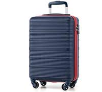 COOLIFE Valise Cabine Ryanair Rigide Bagage Cabine 55x35x20 Valises Leger a 4 Roues,Serrure TSA, en ABS Rigide Valise (Bleu/Rouge, 55×35×20)