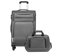 COOLIFE Valise Trolley Souple 66cm et 1 Grand Sac Bandoulière | Valise Souple Trolley TSA & 4 Roues Spinner, ultra-légère, 1200D déperlant - Vacances Famille, 1 Semaine