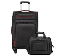 COOLIFE Valise Trolley Souple 66cm et 1 Grand Sac Bandoulière | Valise Souple Trolley TSA & 4 Roues Spinner, ultra-légère, 1200D déperlant - Vacances Famille, 1 Semaine