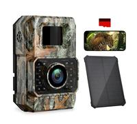 Coolifepro Caméra de Chasse Solaire WiFi 60MP 30FPS avec 2000mAh Batterie Rechargeable, Camera Chasse Connectée Telephone, 850nm LED Camera Infrarouge Vision Nocturne Animaux Caméra avec Carte 32GB