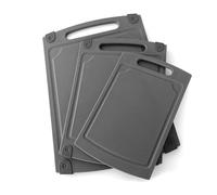 Coolinato Ensemble de 3 Planches à découper de différentes Tailles avec rainure à jus - Planches à découper antibactériennes, séparation hygiénique des Aliments