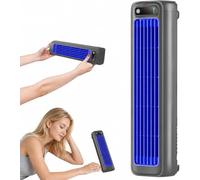 Cooling Ace Portable Air Cooler and Bladeless Tower Fan with 3 Speeds, USB Rechargeable Battery and 24H Runtime, Quiet Operation for Bedroom Desk Office Dorm, Flexible Color Options,Black