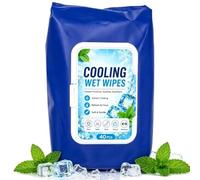 Cooling Body Wipes, 40 Piece Mint Quick Dry Gentle Towels