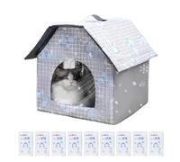 Cooling Cat House, Air Conditioned Shelter, Folding Pet Cooler, Includes 9 Ice Packs, Waterproof All-Season Design, Ideal for Indoor Floors and Small Breed Puppy Comfort