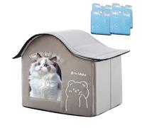 Cooling Cat House, Cave Bed, Compact Size Comportable Ice Box Design Foldable Lightweight, Summer Pet Nest for Indoor, Outdoor, Pets, Beach, Backyards and Travel