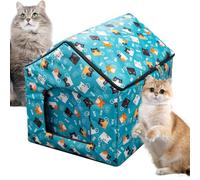 Cooling Cat House, Foldable Cold Shelter with Waterproof Tent Design, Portable Dog Kitten Shade for Backyard, Balcony, Living Room, Study, Bedroom Use, 14.96x14.17x12.6 inches