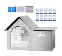 Cooling Cat House, Foldable Pet Shelter, 20.87x16.93x14.96 inches Outdoor Dog Tent, Portable Ice Bag Bed, Insulated Travel Cave, Ideal for Balcony, Patio, Beach and Apartment