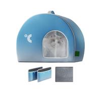 Cooling Cat House - Foldable Pet Shelter for Cats and Dogs | High-Efficiency Weatherproof Design with Long Lasting Coolness Portable Large Pet Home for Indoor Outdoor, 44x38x38cm