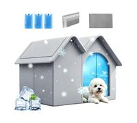 Cooling Cat House for Summer | Summer Cat House with 3 Ice Boxes | Outside Cat House with 3 Ice Boxes for Farm Porch Lawn Patio Backyard Garden Outdoor