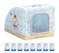 Cooling Cat House - Insulated Portable Comfort Shelter with Handle | Indoor Cat House Breathable Cooling Pet Bed | for Stray Cats and Small Pets Bedroom Living Room Farm Outdoor Shelter Use