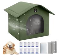 Cooling Cat House, Kitten Shelter, Insulated Portable Kennel with Ice Pack and Absorbent Bags, Ideal for Cats, Dogs, Indoor Pets, Home, Apartment, Summer Use, 12.6x12.6x9.84 inches