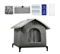 Cooling Cat House - Outdoor Pet Shelter, Foldable Design with Double Layer, Ice Pack Temperature Control, Large Kennel with Shaded Cover, Indoor Outdoor Use for Kitten Yard