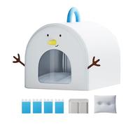 Cooling Cat House Portable Breathable Waterproof Pet House with 4 Ice Packs