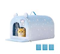 Cooling Cat House - Récipient pliable pour petits animaux | Insulated Ice Pack with Pocket, Weather Resistant Thermal Kitten Sanctuary for Portable Puppy Cabana, 38 x 40 cm