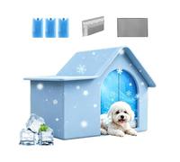 Cooling Cat House, Semi Enclosed Cave, Summer Ice Shelter, Size 45x35 cm, 3 Ice Boxes Outdoor Garden Backyard Patio Lawn Porch Farm Reliable Utility Consistent Compact Strong Portable Pet Accessory
